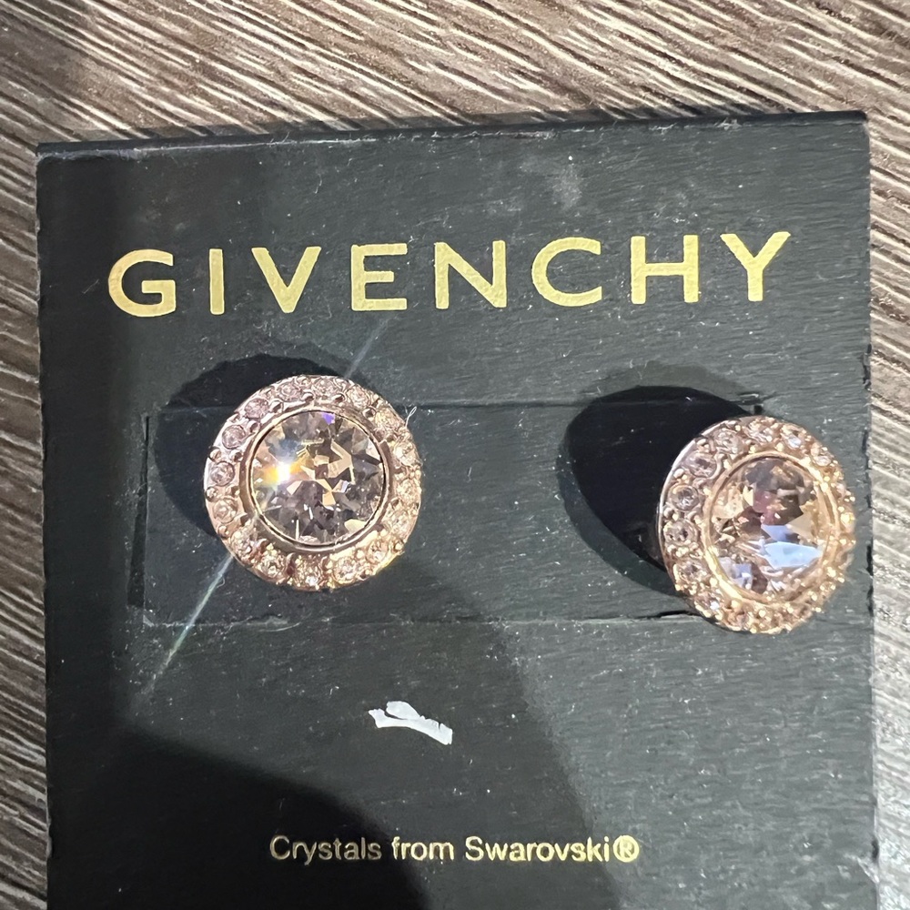 Givenchy rose gold earrings with Swarovski crystals